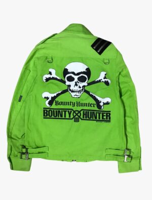 bounty hunter skulls green denim riders jacket 3 scaled