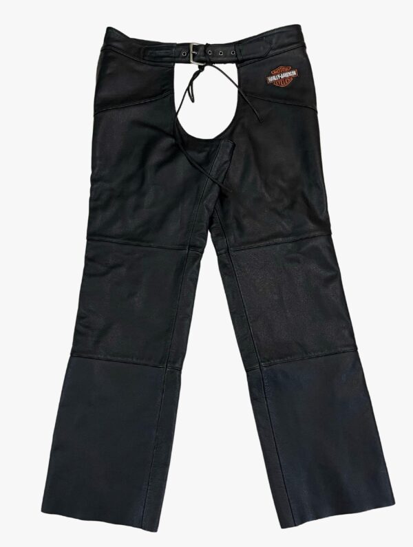 harley davidson 1990s leather chaps pants 2 scaled