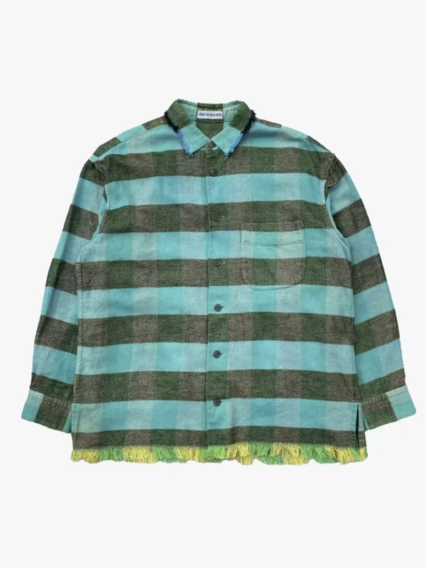 issey miyake issey miyake s s1995 frayed flannel shirt 1