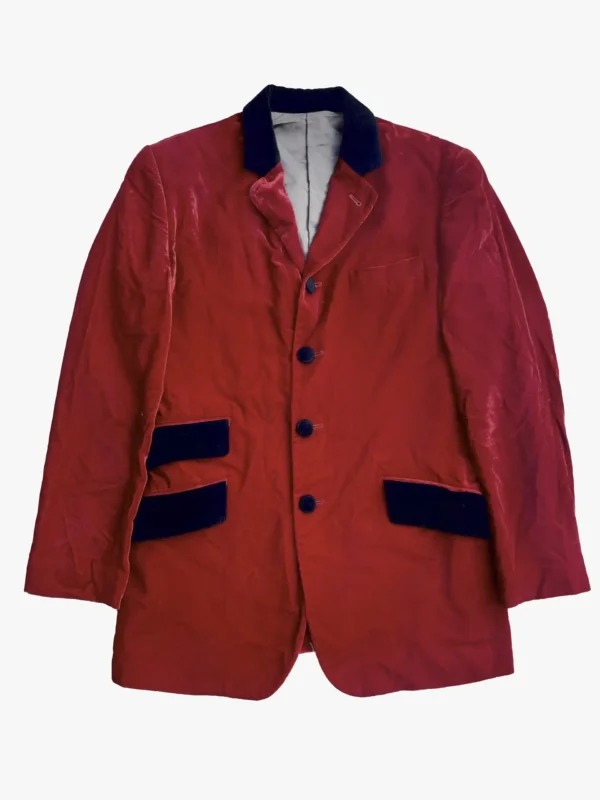 jean paul gaultier jean paul gaultier homme velour blazer in red 1