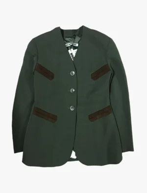 jil sander green single breasted slim blazer ()