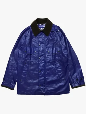 junya watanabe s s leather & corduroy jacket in blue ()