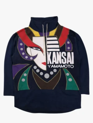 kansai yamamoto kansai yamamoto 1980s basara drawstring mockneck sweatshirt 1