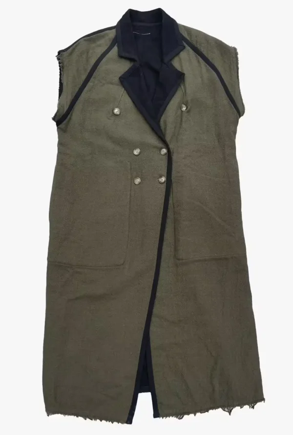 maison margiela maison margiela mm6 a w2015 artisanal sleeveless coat 1