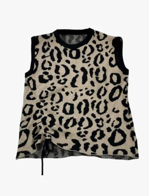 vintage vintage all over leopard print sweater vest 1