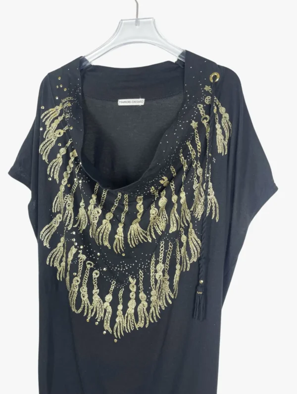 tsumori chisato gold embellishments loose neck top ()