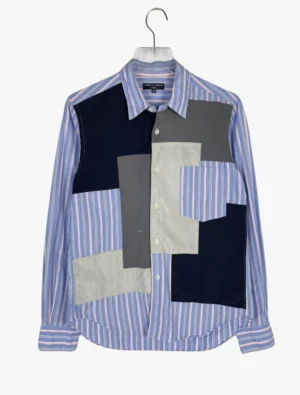 comme des garcons homme comme des garcons homme striped panel patch shirt ()