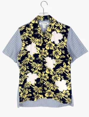 comme des garcons shirt comme des garcons shirt s s hibiscus pattern shirt ()