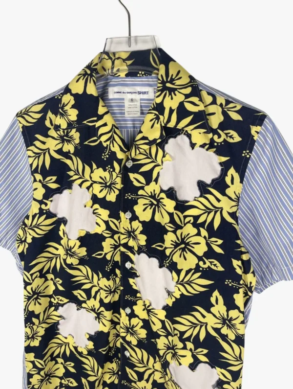 comme des garcons shirt comme des garcons shirt s s hibiscus pattern shirt ()