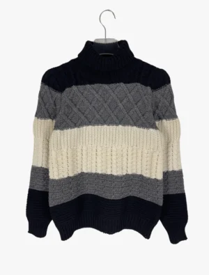 kris van assche kris van assche colorblock cable knit sweater ()