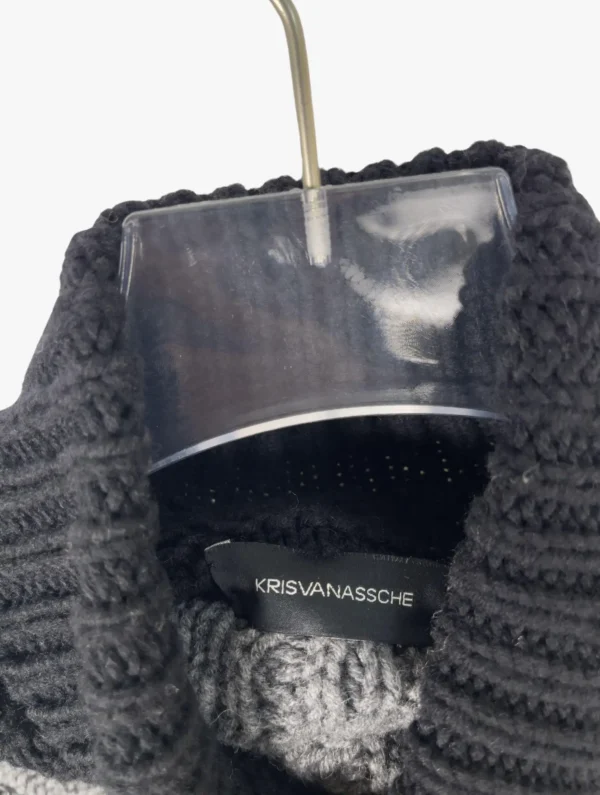 kris van assche kris van assche colorblock cable knit sweater ()