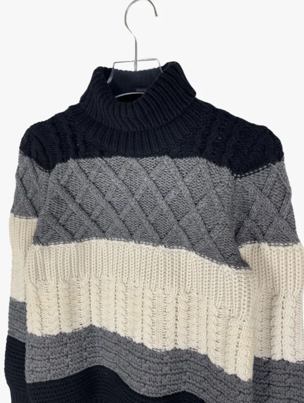 kris van assche kris van assche colorblock cable knit sweater ()