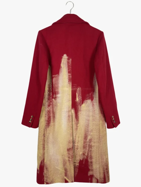 yohji yamamoto yohji yamamoto ys ss bleached red coat ()