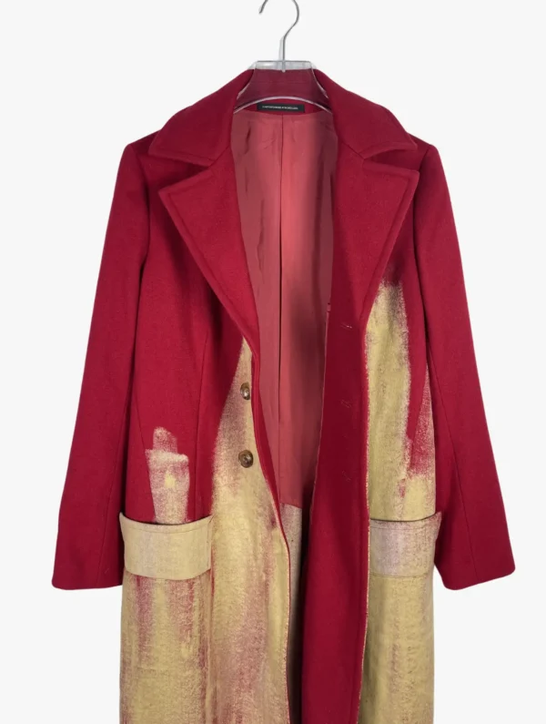 yohji yamamoto yohji yamamoto ys ss bleached red coat ()