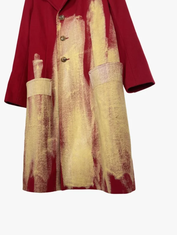 yohji yamamoto yohji yamamoto ys ss bleached red coat ()