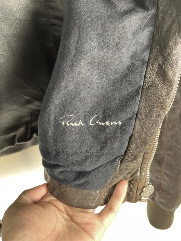 rick owens rick owens f w hammered lamb high neck intarsia jacket ()