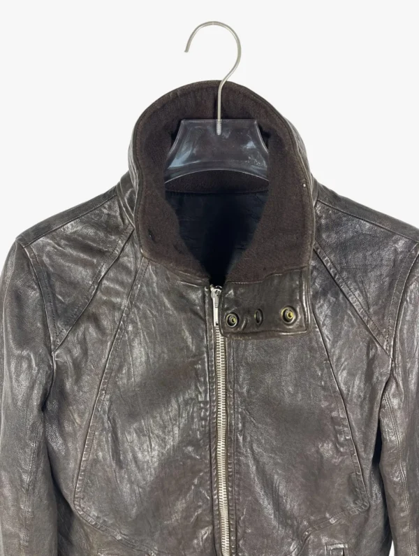 rick owens rick owens f w hammered lamb high neck intarsia jacket ()